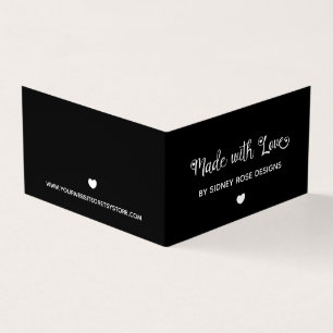 Niedliches Herzschwarz hergestellt mit Liebe Hang  Visitenkarten