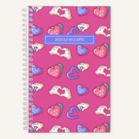 Niedliches Herzsigne Doodle Muster Tee Liebe Rosa