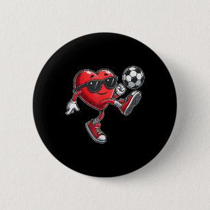 Niedliches Herzspielen Fußball Valentinstag Fußbal Button