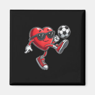 Niedliches Herzspielen Fußball Valentinstag Fußbal Magnet