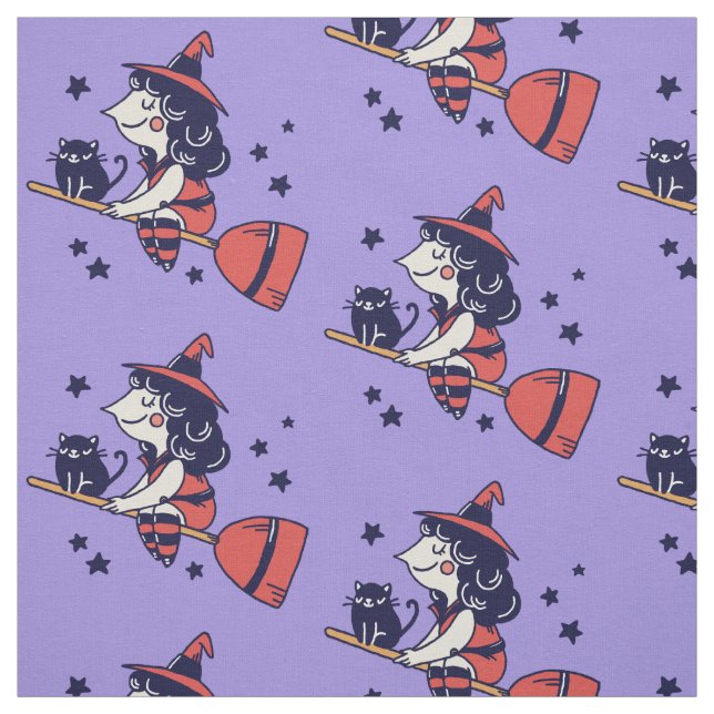 Niedliches Hexe-Halloween-Gewebe Stoff (Muster)