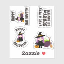 Niedliches HexenHalloween-Sticker-Pack