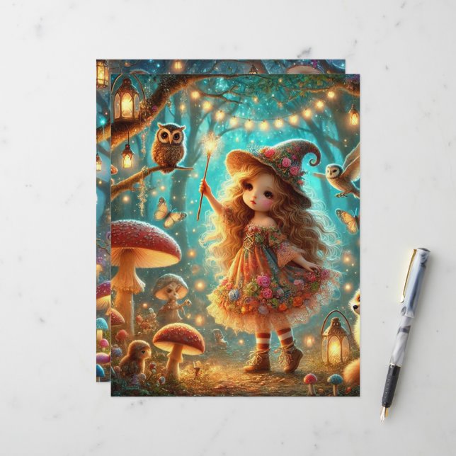 Niedliches Hexenzauberbuch (Vorderseite/Rückseite Beispiel)