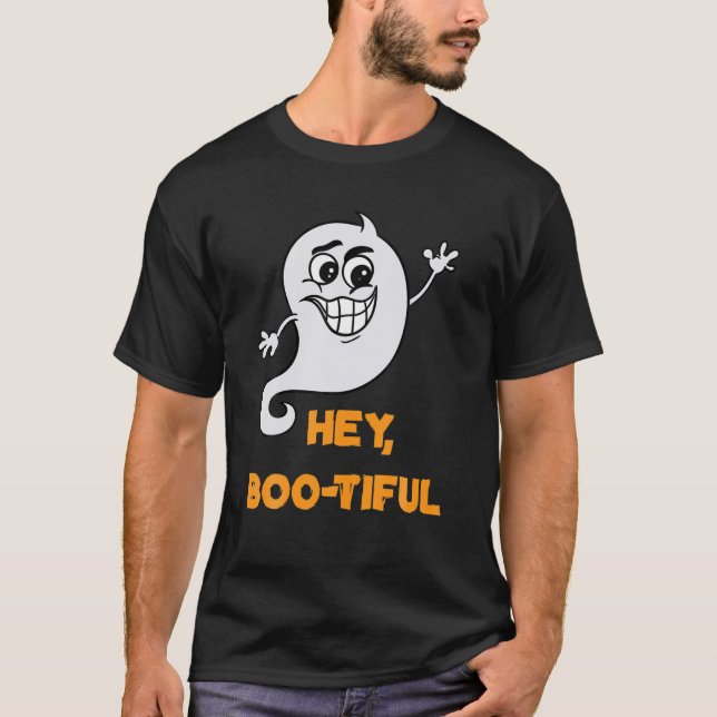Niedliches Hey Boo-tiful Ghost-Kostüm zu Halloween T-Shirt (Vorderseite)