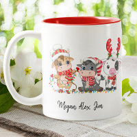 Niedliches Highland 3 Kühe Weihnachtsfest Weihnach