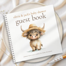 Niedliches Highland Cow Baby Showbook