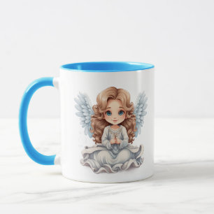 Niedliches Hinzufügen von Monogramm Angel Tasse