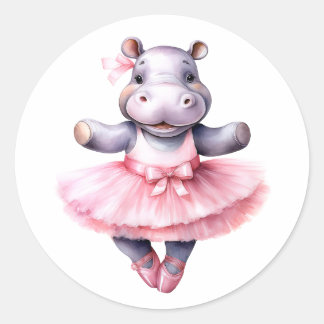 Niedliches Hippie Ballerina Tanzballett Runder Aufkleber