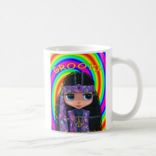 Niedliches Hippie Girl Doll Headband Groovy Kaffeetasse