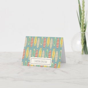 Niedliches Hippie Hawaii Surfboard Muster Blau