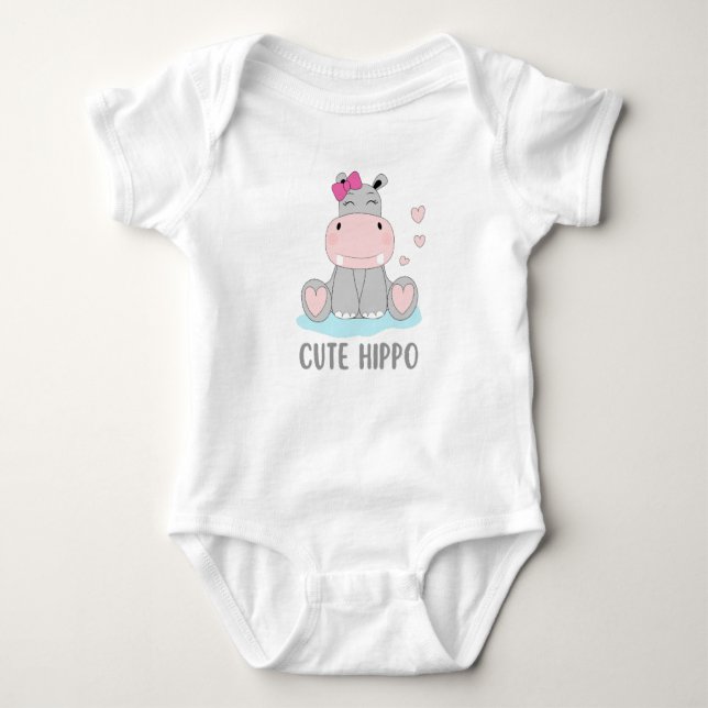 Niedliches Hippo Baby Strampler (Vorderseite)
