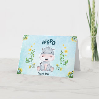 Niedliches Hippo Dankeschön Dankeskarte