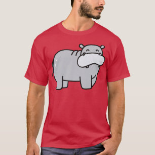 Niedliches Hippo Doodle Zeichnend T-Shirt