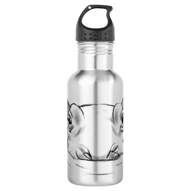 Niedliches Hippo Edelstahlflasche (Vorderseite)