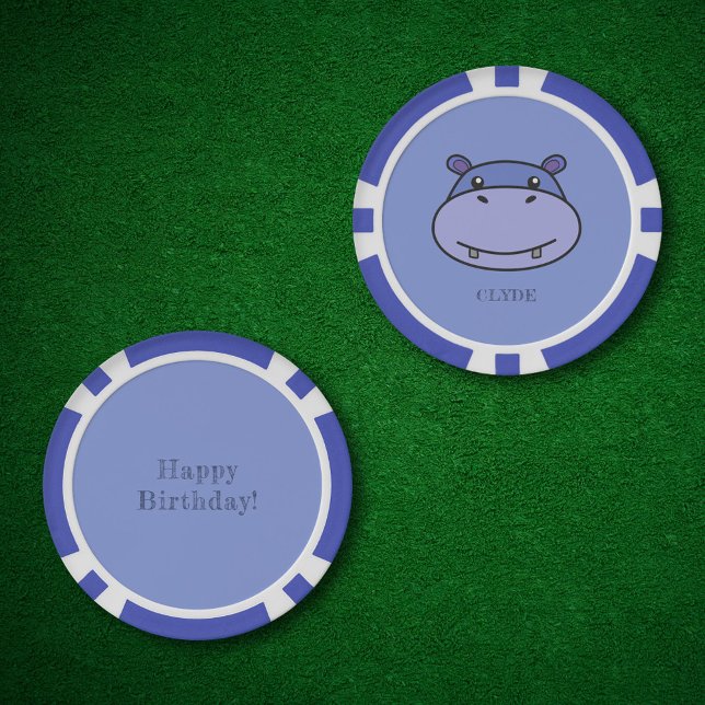Niedliches Hippo-Gesicht Pokerchips (Cute Hippo Face Poker Chips)
