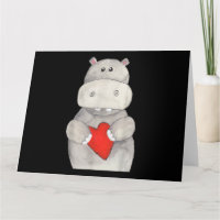 Niedliches Hippo Hippopotamus Holding Herz | Liebe