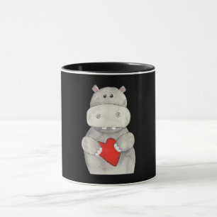 Niedliches Hippo-Hippopotamus-Holz  Liebe Hippo Tasse