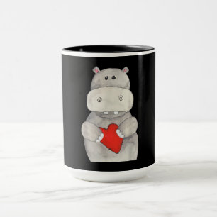 Niedliches Hippo-Hippopotamus-Holz  Liebe Hippo Tasse