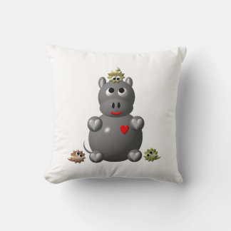 Niedliches Hippo mit Hamstern Kissen