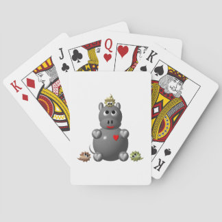 Niedliches Hippo mit Hamstern Spielkarten