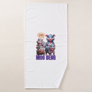 Niedliches Hippo Moo Deng T-Shirt, Cool Moo Deng H Badehandtuch