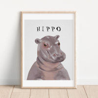 Niedliches Hippo-Zeichnend Kinderplakat