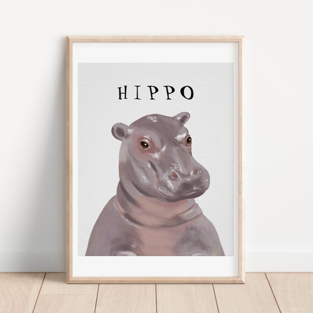 Niedliches Hippo-Zeichnend Kinderplakat Poster (Von Creator hochgeladen)