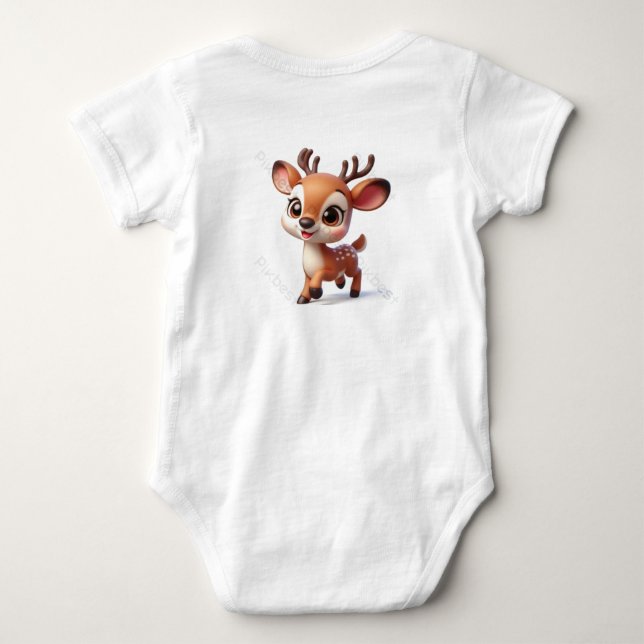 niedliches Hirsch Baby Strampler (Rückseite)