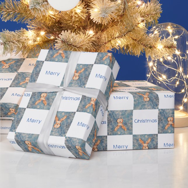 Niedliches Hirsch Frohe Weihnachtskids Urlaub Geschenkpapier (Feiertage)