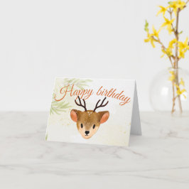 Niedliches Hirsch im Dschungel zum Geburtstag Karte