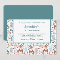 Niedliches Hirsch im Whimsikwald Muster Geburtstag