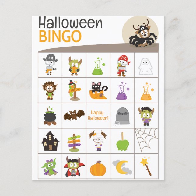 Niedliches Hirsch in Spider Outfit Halloween BINGO (Vorderseite)