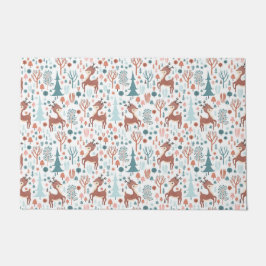 Niedliches Hirsch in Whimsical Forest Pattern Weih Fußmatte