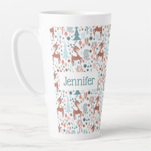 Niedliches Hirsch in Whimsical Forest Pattern Weih Milchtasse