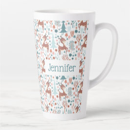 Niedliches Hirsch in Whimsical Forest Pattern Weih Milchtasse