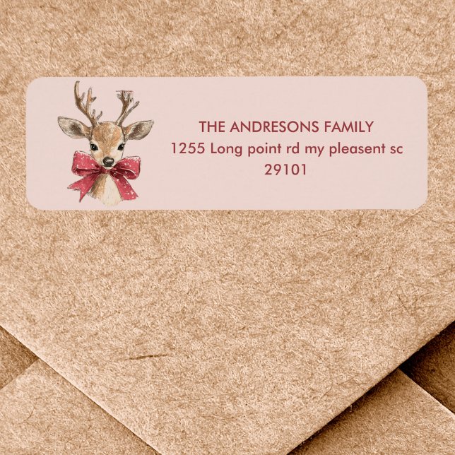 Niedliches Hirsch mit Rotem Bow | Rosa Weihnachten (Von Creator hochgeladen)