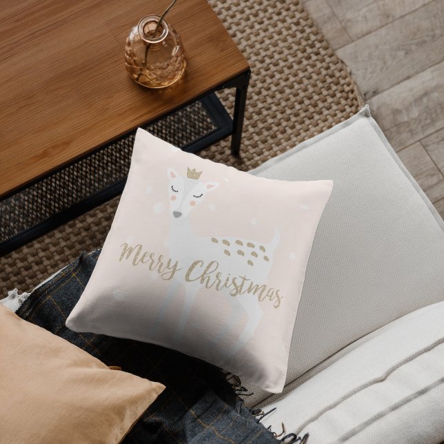 Niedliches Hirsch | Rosa | Weihnachten Kissen (Von Creator hochgeladen)