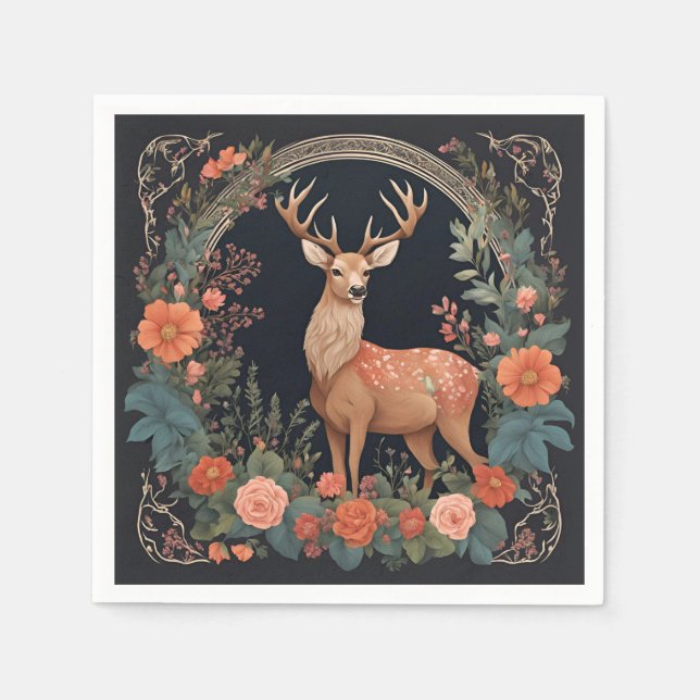 Niedliches Hirsch Serviette (Vorderseite)