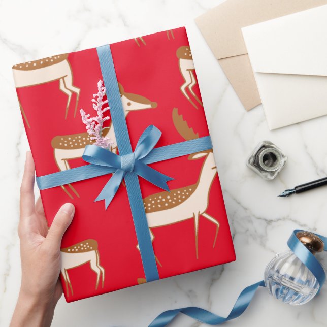 Niedliches Hirsch und Familie Geschenkpapier (Schenken)