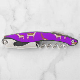 Niedliches Hirsch und Familie Kellnermesser