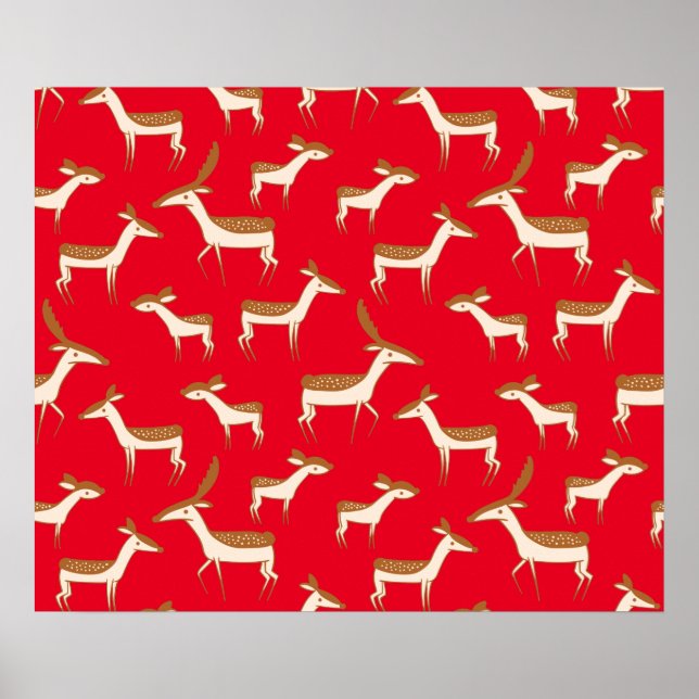 Niedliches Hirsch und Familie Poster (Vorne)