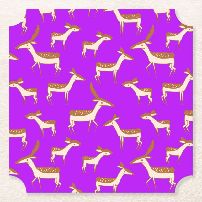 Niedliches Hirsch und Familie Untersetzer (Vorderseite)