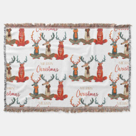 Niedliches Hirsch. Weihnachtshirsche in den Skarve Decke