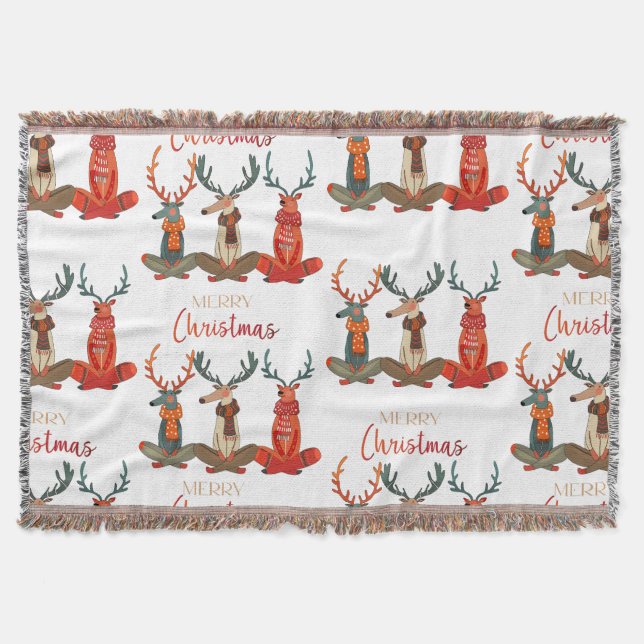 Niedliches Hirsch. Weihnachtshirsche in den Skarve Decke (Vorderseite)