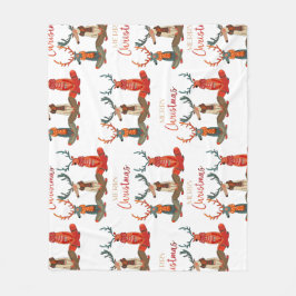 Niedliches Hirsch. Weihnachtshirsche in den Skarve Fleecedecke