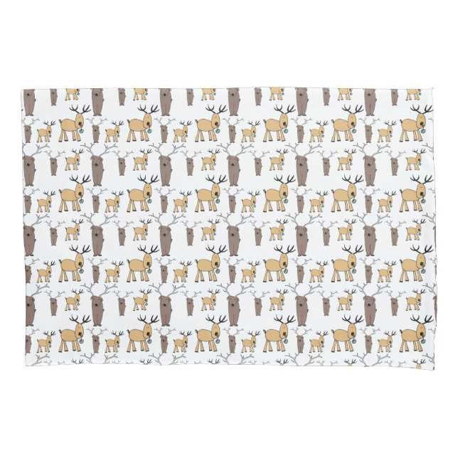 Niedliches Hirschbuck Bull Elk Drawn Kid's Kissenbezug (Vorderseite)