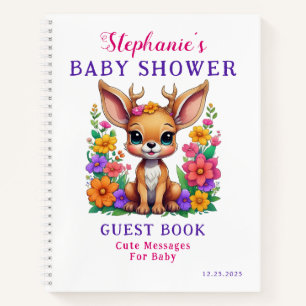 Niedliches Hirschfarbiges Blume Baby Shooting Gäst Notizbuch