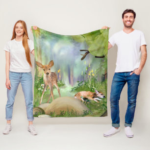 Niedliches Hirschflockenblanket Fleecedecke