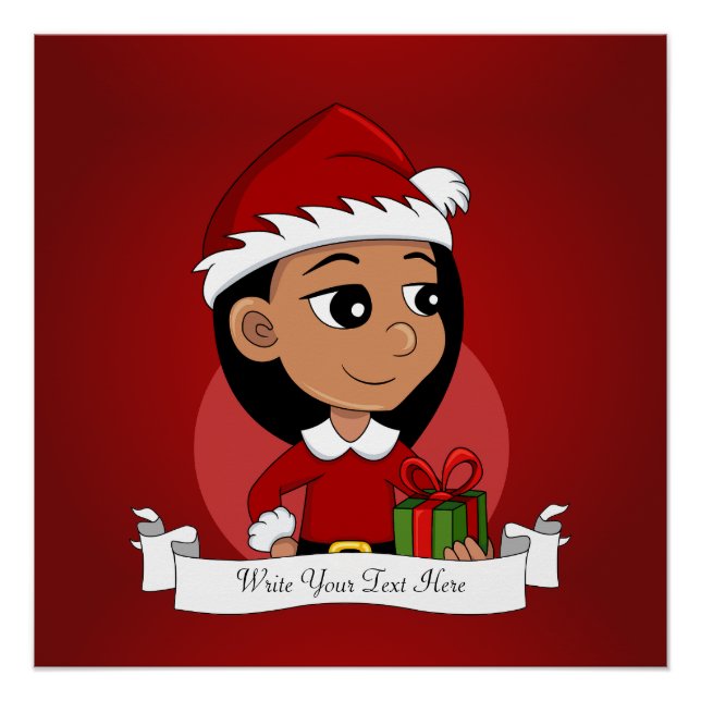 Niedliches Hispanic-Mädchen mit langen schwarzen H Poster (Vorderseite)