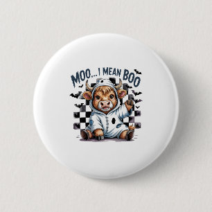 Niedliches Hochland Kuh Kaschiertes Halloween Button